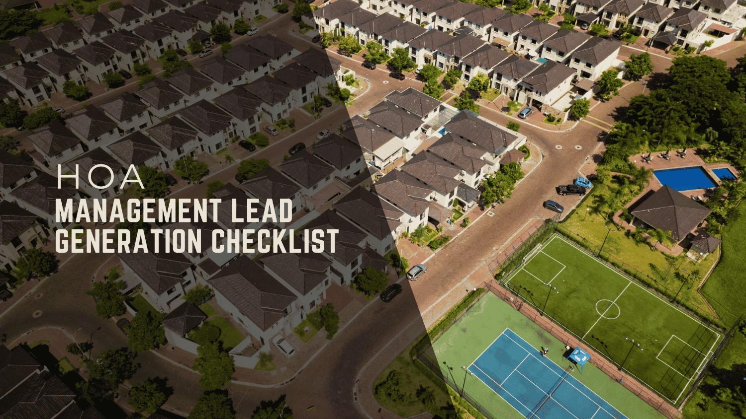 HOA Management Lead Generation Checklist