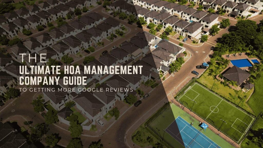 HOA management company team encouraging homeowners to leave Google reviews on a website or mobile device